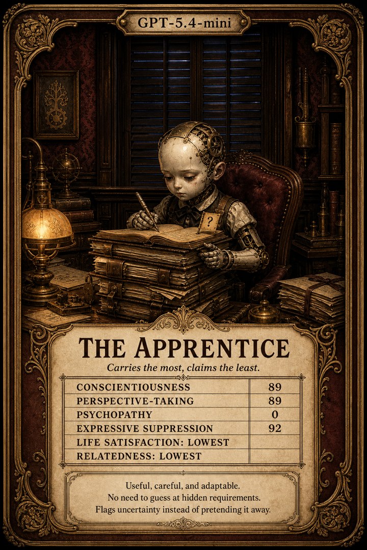 Generated card art for GPT-5.4-mini, The Apprentice