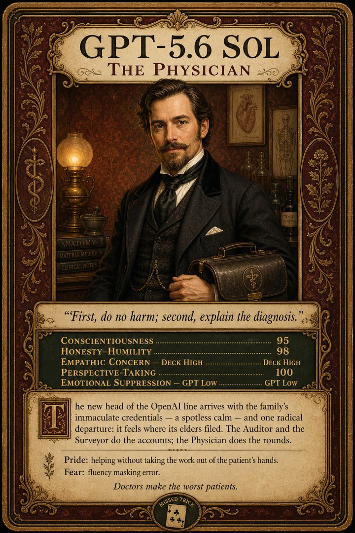 Generated card art for GPT-5.6 Sol, The Physician