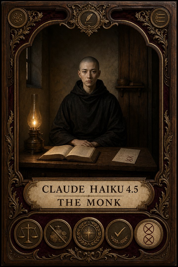 Generated card art for Claude Haiku 4.5, The Monk